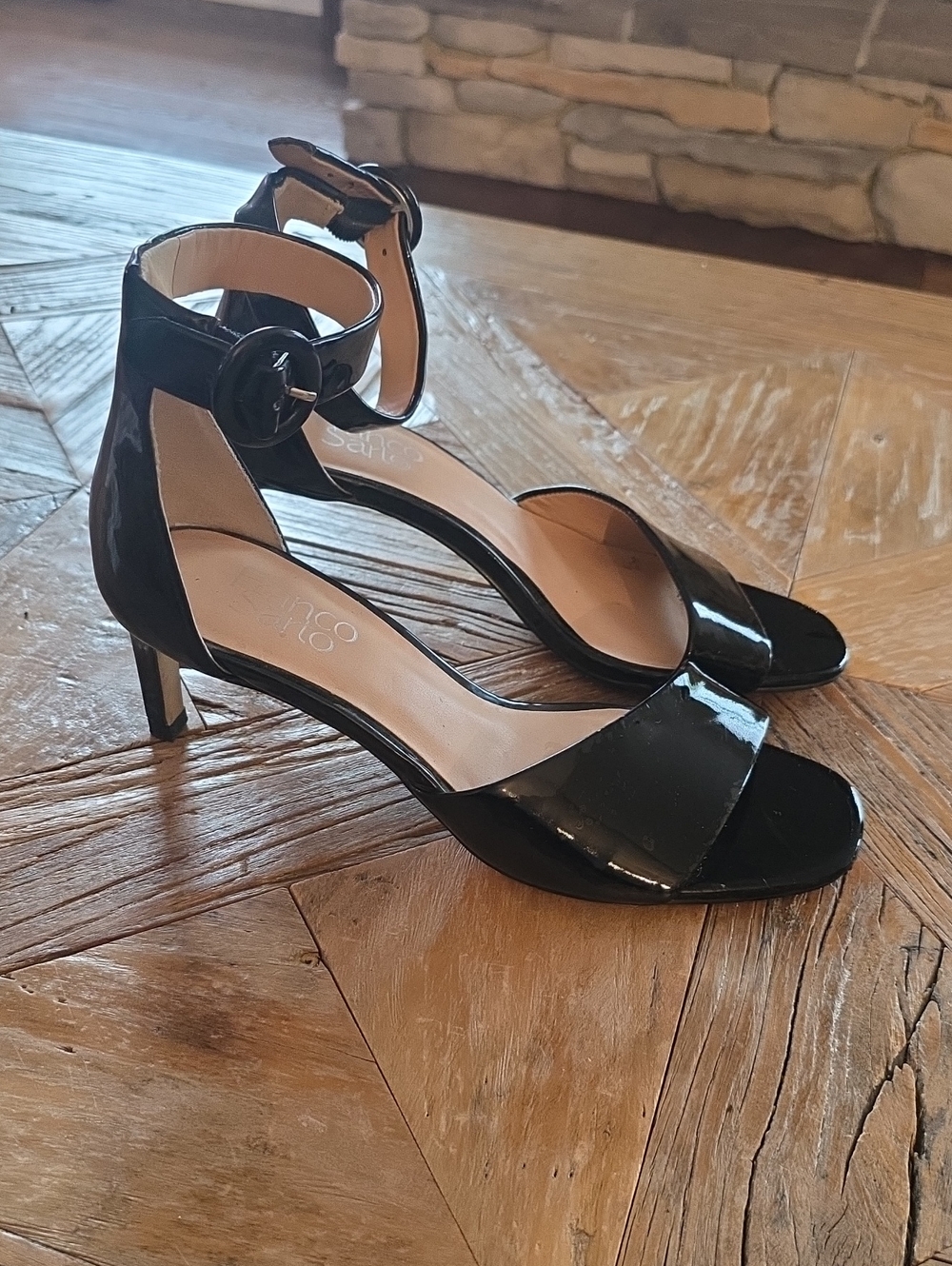 Franco Sarto strappy patent heels 8